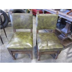 PAIR OF STUDDED LEATHER CHAIRS