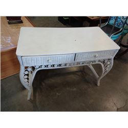 WHITE WICKER DESK