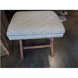 STUDDED UPHOLSTERED FOOTSTOOL