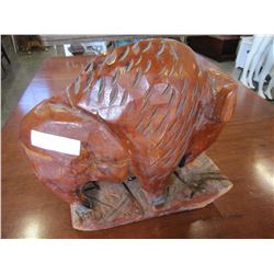 WOOD CARVED BUFFALO