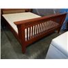 Image 2 : QUEENSIZE MISSION OAK BED FRAME, BOX SPRING NOT INCLUDED