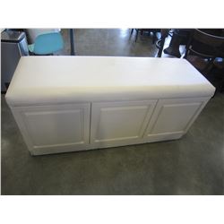 LARGE WHITE STORAGE BENCH