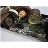 Image 3 : TRAY OF COLLECTIBLES, MANTLE CLOCKS, AND WOLVERINE BOBBLE HEAD