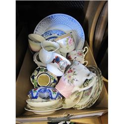 BOX OF VARIOUS ESTATE CHINA