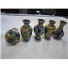 Image 2 : 5 MINI CLOISONNE VASES