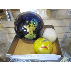 MICKEY MOUSE FANTASIA PAPER WEIGHT MARBLE, AND EGG STONE