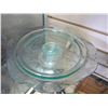 Image 2 : CAKE TRAY, ETCHED GLASS PLATE, AND ART GLASS BOWL