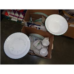 LOT OF CORELLE DISHES AND CORNINGWARE
