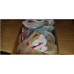 BOX OF VALENTINES DAY CARDS, CRAFTING ITEMS, PAPER DECOR, ETC