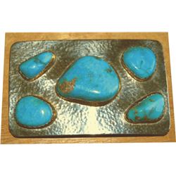 Navajo turquoise belt buckle