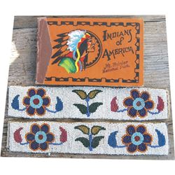 two 8  early beaded pieces