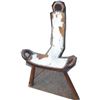 Image 1 : unique cowhide covered 3 leg chair