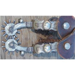 silver inlaid Calif style spurs