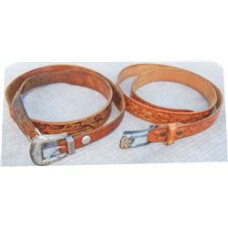 2 tooled belts;  Sunset Trails ranger set and