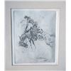 Image 1 : bucking horse etching, probably a Borein copy
