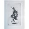 Image 1 : small framed bronc art piece, appears to be a Borein etching but can't see a signature