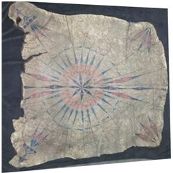 Indian painted bear hide 6' x 5' approximately, Northern Plains