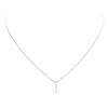 Image 1 : Pearl and Diamond Pendant with Chain - 18KT White Gold