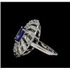 Image 3 : 3.56 ctw Tanzanite and Diamond Ring - 14KT White Gold