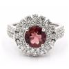 Image 3 : 1.63 ctw Pink Tourmaline and Diamond Ring - 14KT White Gold