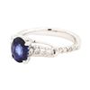 1.59 ctw Sapphire and Diamond Ring - 18KT White Gold