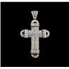 16.24 ctw Diamond Cross Pendant - 10KT White Gold