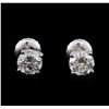 1.03 ctw Diamond Stud Earrings - 14KT White Gold