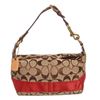 Image 1 : Coach Brown Monogram Canvas Leather Trim Mini Baguette Handbag