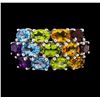 Image 2 : 6.41 ctw Multi-color Gemstone Ring - 14KT White Gold