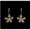 Image 1 : 0.69 ctw Light Brown Diamond Earrings - 14KT Yellow Gold