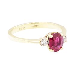 1.17 ctw Ruby And Diamond Ring - 14KT Yellow Gold