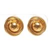 Image 1 : Chanel Gold Round CC Swirl Vintage Clip On Earrings