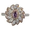 Image 1 : 0.19 ctw Fancy Pink Diamond Ring - 18KT Two-Tone Gold