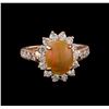 Image 2 : 1.68 ctw Opal and Diamond Ring - 14KT Rose Gold