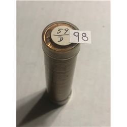 Roll of 50 Total 1959 D MS Uncirculated Lincoln Pennies
