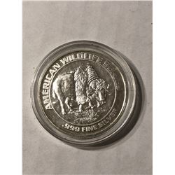 999 Fine Silver 1oz DEADWOOD South Dakota BISON Wildlife Series