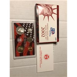 2002 S SILVER DCAM Proof Set no Quarters in Original Box with Paperwork