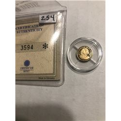 Mini Gold Coin Made in Germany with COA Paper