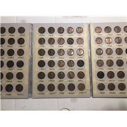 40s and 50s assorted Penny coin Collection in Book 90 Total Cents