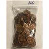 Image 1 : Full Bag of 200 Total UNCIRCULATED 40s and 50s Wheat Cents!!