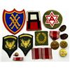 Image 1 : MILITARY PATCH, MEDAL, RIBBON, AND COLLAR DISC LOT