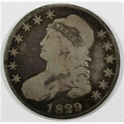 1829 CAPPED BUST HALF DOLLAR VG