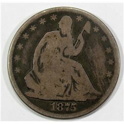 1875 SEATED HALF DOLLAR VG