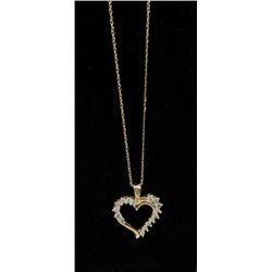 10K GOLD & DIAMOND HEART PENDANT