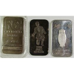 3- .999 FINE SILVER ONE OUNCE BARS