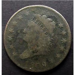 1809 CLASSIC HEAD LARGE CENT VG/F