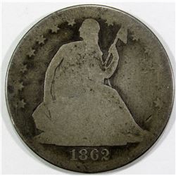 1862 SEATED HALF DOLLAR AG/G