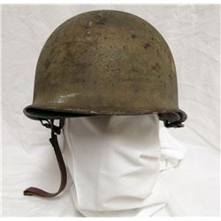 WWII US M1 "STEEL POT" HELMET - REAR SEAM