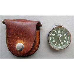 JEEP POCKET WATCH AND LEATHER JEEP POUCH