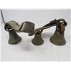 Image 2 : SET OF 3 HARNESS BELLS (BRASS)  *1 BELL IS 1878 SAIGNELEGIER, SWITZERLAND - DAMAGED*